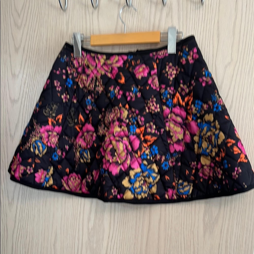 ASOS Black and Pink Pleated Skater Mini Skirt